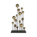 DecorBites™ Geometric Golden Ball Sculpture: Metal Handicrafts Home Decor Ornament