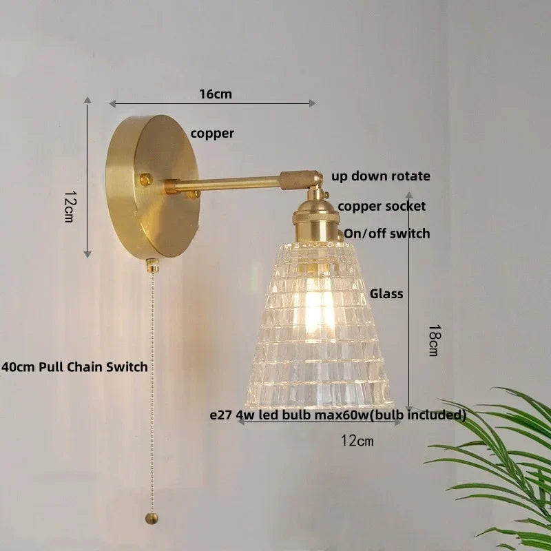 شمعدان حائط نحاسي DecorBites™ LED مع مفتاح سحب، تصميم نورديك