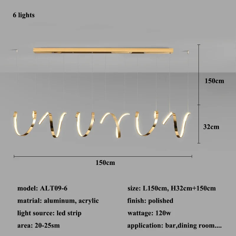 مصابيح معلقة LED غير منتظمة من DecorBites™ باللون الذهبي لإضاءة غرف المعيشة والطعام العصرية