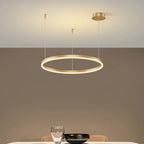 Minimalist Brushed Ring Pendant Light in Gold and Black