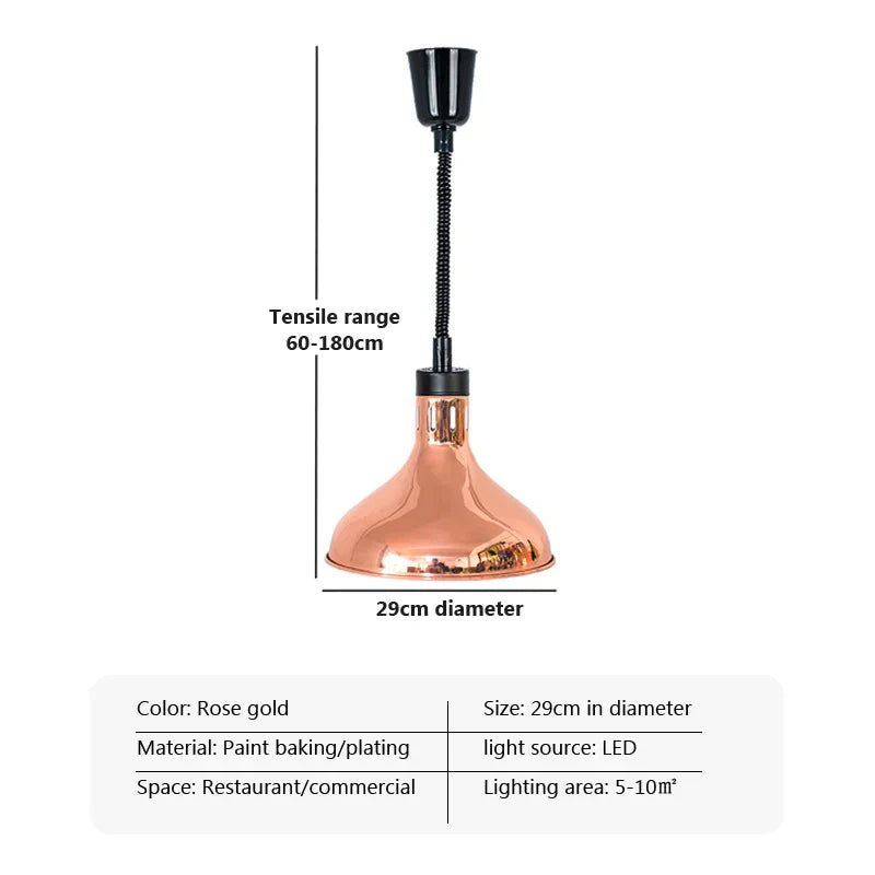 DecorBites™ Electric Heat Lamp Telescopic Food Preservation Pendant Light for Restaurants