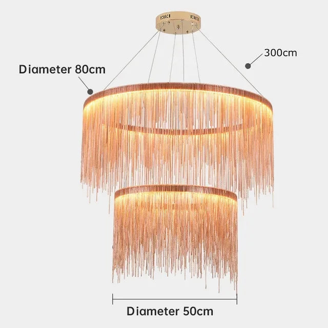 ثريا شرابة ألمنيوم LED من DecorBites™: إضاءة متدلية حديثة بتصميم الشلال لغرفة المعيشة والفنادق والقاعات