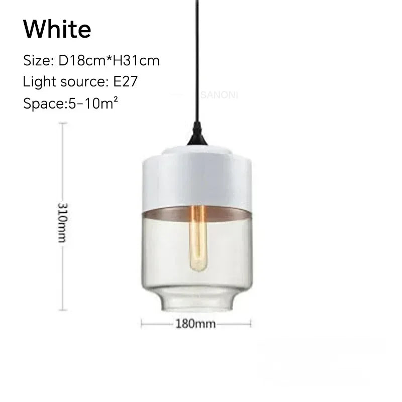 DecorBites™ Glass Wood Chandelier LED Pendant Light Fixture for Living Dining Bedroom