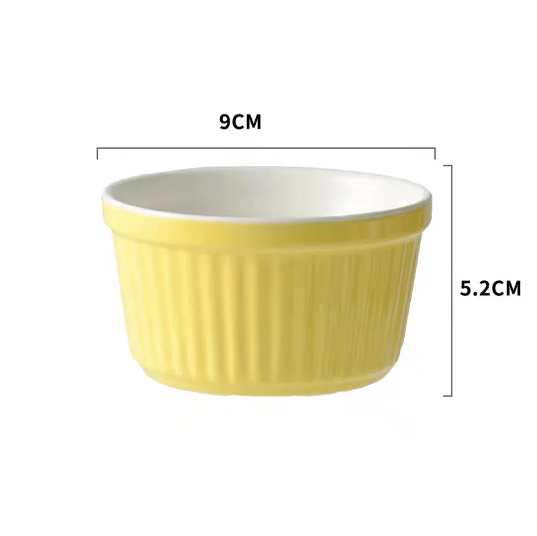 DecorBites™ Ceramic Baking Bowl 3.5 Inch High Temp Resistant Dessert Pudding Bowl