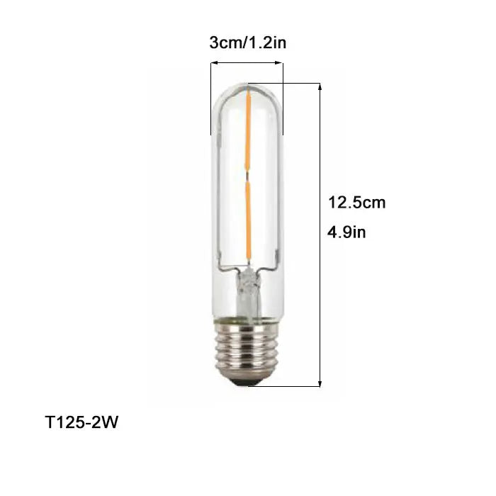 DecorBites™ لمبة إضاءة أنبوبية ليد (LED Filament Tubular Edison Bulb) درجة حرارة لون 6000K، موديلات T10 T185 T225 T30 T300، قوة 4 واط 6 واط 8 واط