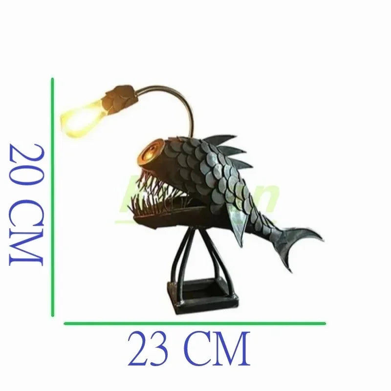 مصباح طاولة DecorBites™ Lantern Fish LED لغرفة النوم والدراسة وديكور غرفة المعيشة