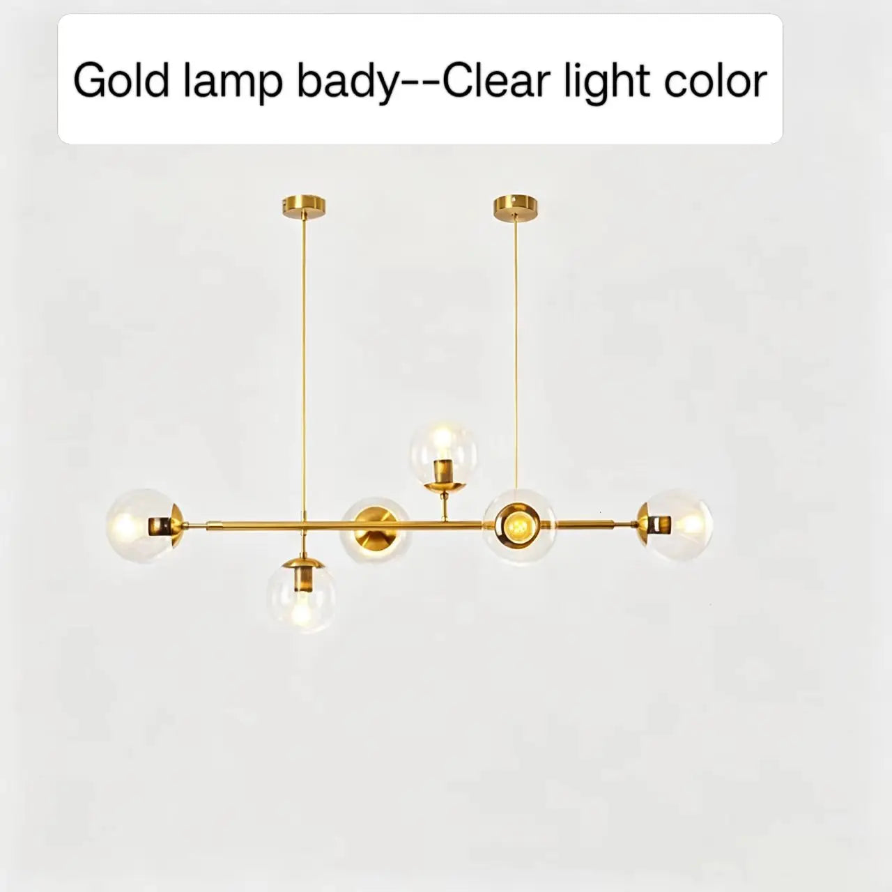 Nordic Long Bar Glass Globe Pendant Light