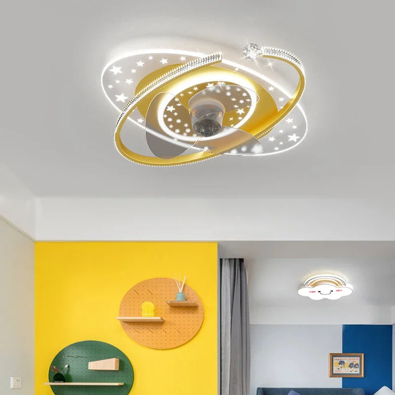 مروحة سقف بإنارة DecorBites™ مع دوران 360 درجة - هادئة وأنيقة لديكور المنزل