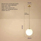 Minimalist Acrylic Globe Pendant Light In Black Or Gold