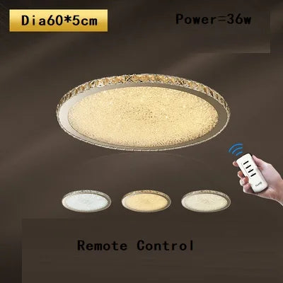 DecorBites™ Crystal Round Ceiling Lamp: Nordic Light Luxury LED Home Lighting for Bedroom and Living Room