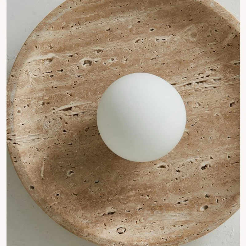 DecorBites™ Glass Ball LED Ceiling Light White Yellow Travertine Plafondlampen