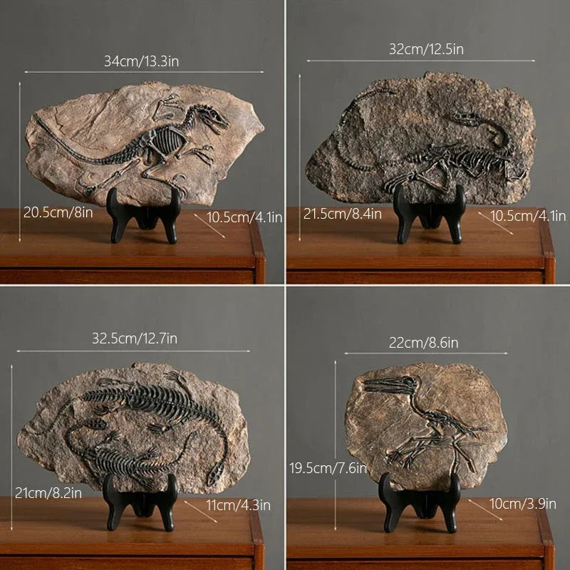 DecorBites™ Dino Fossil Resin Craft: Retro Animal Statue, Indoor Living Room Decor & Gift