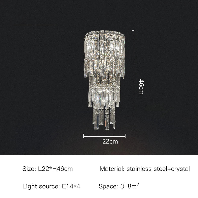 DecorBites™ Crystal Wall Light: Elegant Luxury Night Lighting for Living Room, Bedroom, or Villa