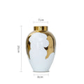 Vase en céramique or et blanc DecorBites™ pour une décoration d'intérieur et une présentation florale élégantes