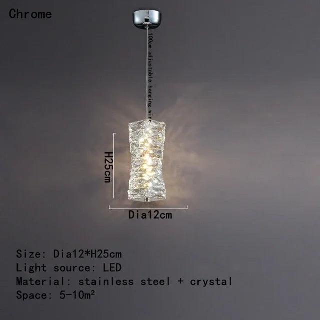 Lustre Plafonnier Suspendu LED en Cristal DecorBites™ pour Îlot de Cuisine, Salle à Manger et Salon