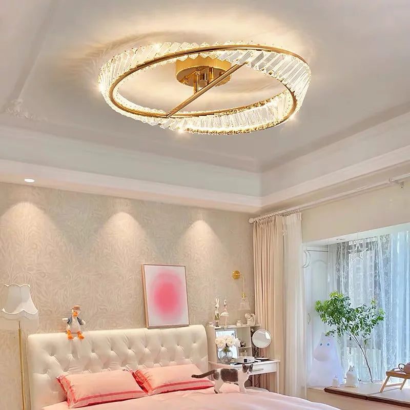DecorBites™ Crystal LED Chandelier Lamps: Modern Luxury Ceiling Lights for Bedroom & Living Room