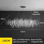 Modern Silver Crystal Chain Pendant Chandelier