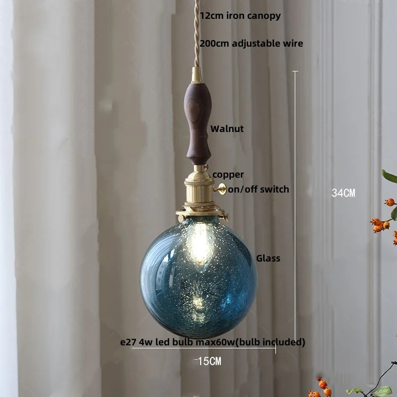 DecorBites™ Glass Globe LED Pendant Light - Adjustable Modern Nordic Hanging Fixture