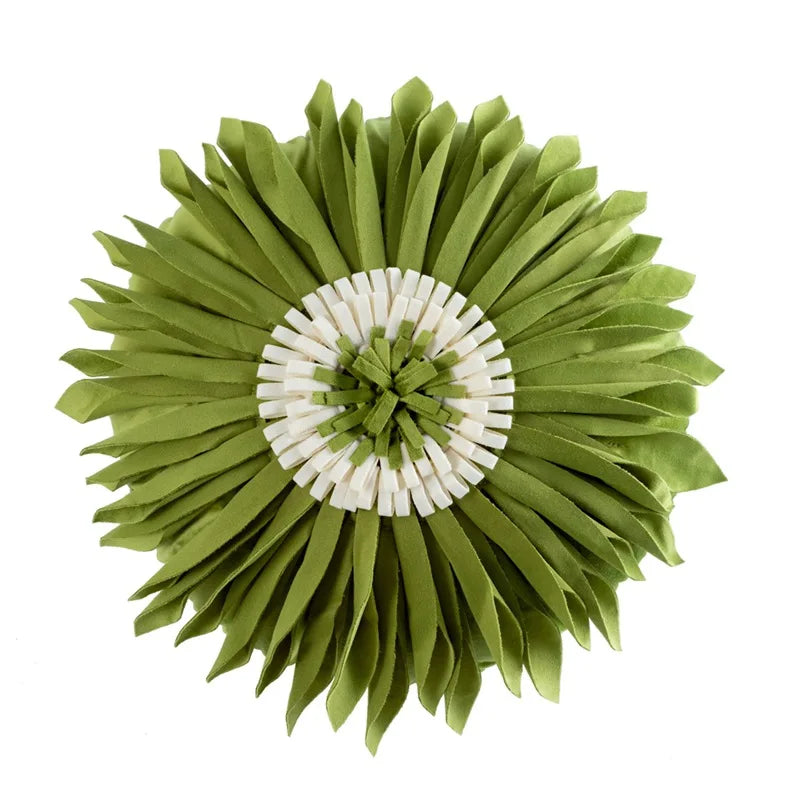 غطاء وسادة ديكور بايتس™ Green Flower لمقعد السيارة والأريكة، ديكور منزلي، وسادة مربعة