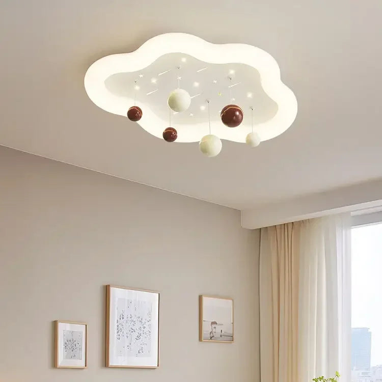 مصباح ثريا سحابة للأطفال من DecorBites™ لغرفة الأطفال، طيف كامل، للأولاد والبنات، طراز كريمي
