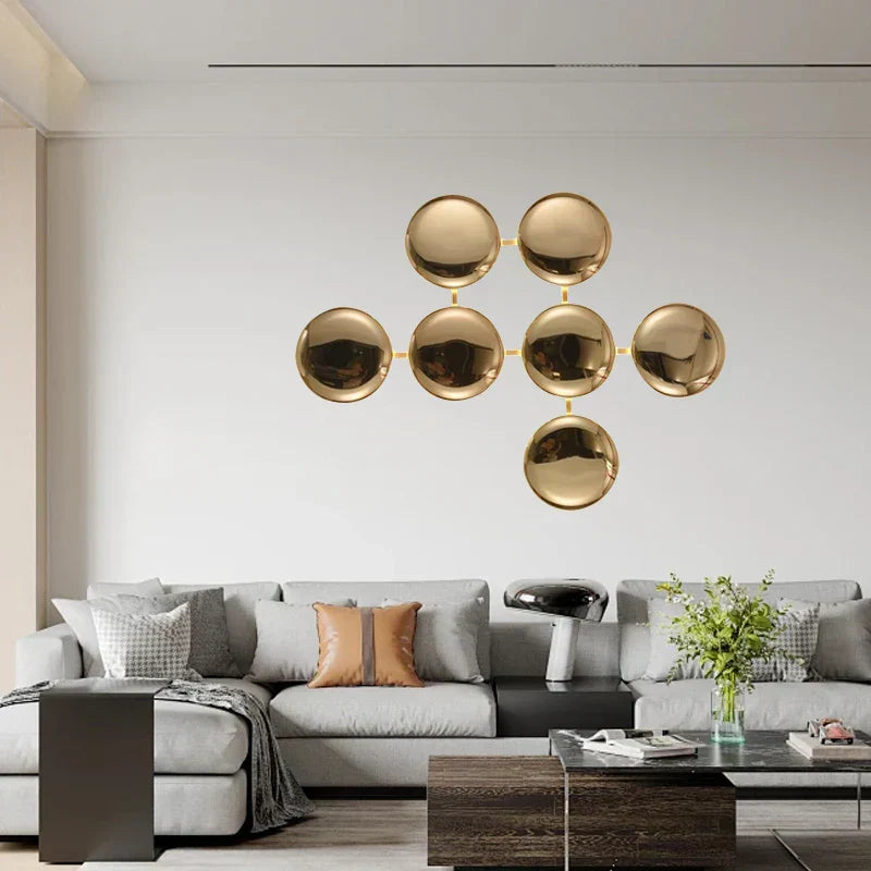 DecorBites™ Gold Round LED Wall Lamps for Luxury Home Decor