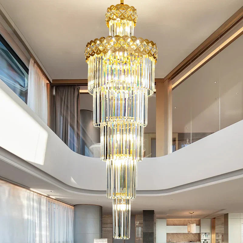 DecorBites™ Light Luxury Crystal Chandelier for Elegant Villa Living Room & Hotel Lobby