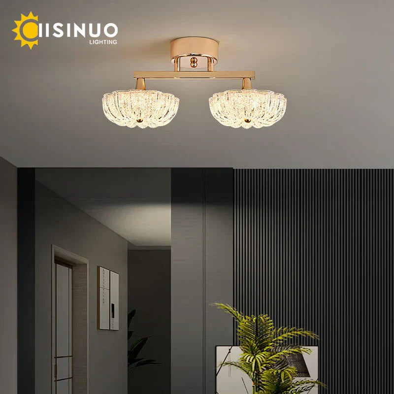 DecorBites™ مصباح سقف LED ذهبي لغرفة النوم المنزلية وغرفة المعيشة وإضاءة المطبخ