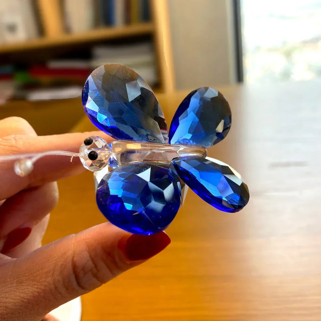 DecorBites™ Crystal Butterfly Figurine Glass Paperweight Sculpture Christmas Decor Gift