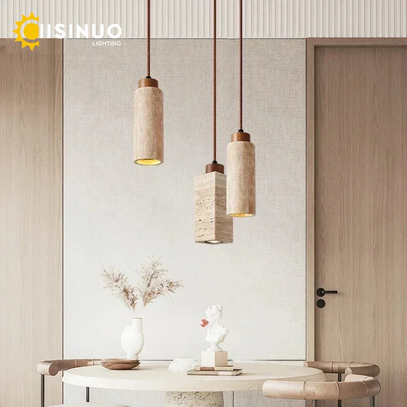 Wabi-Sabi Yellow Stone Cave Pendant Light