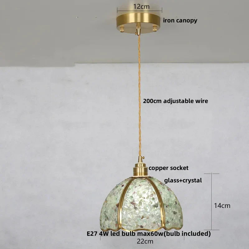 DecorBites™ Crystal Glass LED Pendant Light Fixture for Kitchen Dining Room Bar Luxury Art Decor