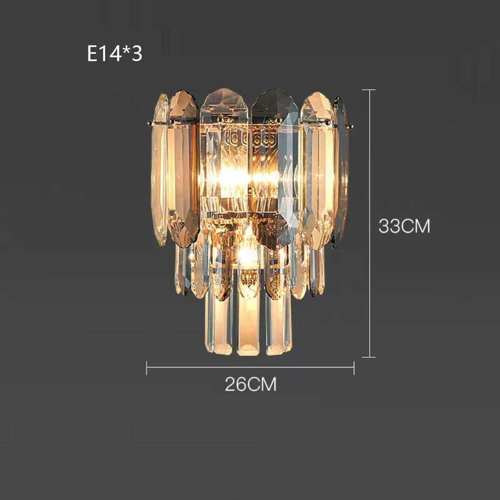 DecorBites™ Crystal LED Wall Lamp: Minimalist Luxury Lighting for Living Room TV Background