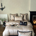 DecorBites™ 1000TC Cotton Butterfly Flowers Embroidery Bedding Set with Duvet Cover, Sheet, Pillowcases
