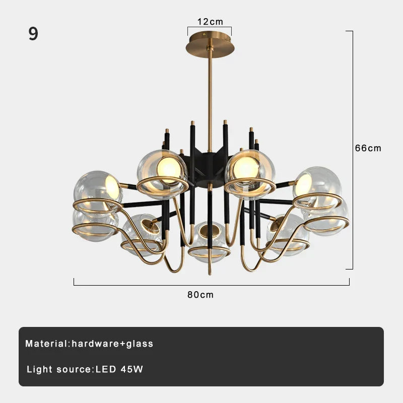 DecorBites™ Glass Ball Pendant Light Fixture for Luxury Living Room Decor