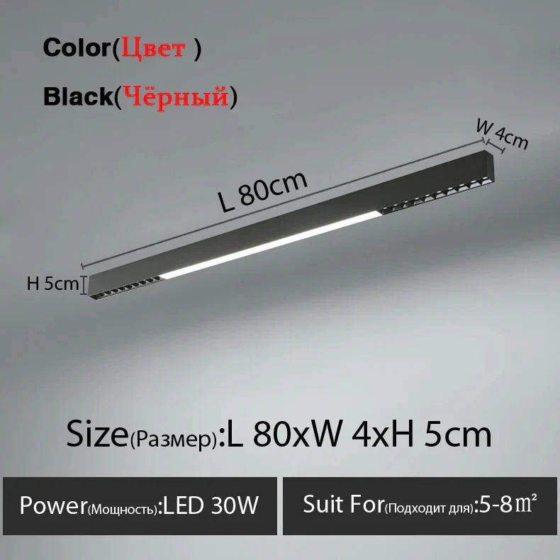 مصباح سقف LED خطي من DecorBites™ لغرفة المعيشة وغرفة الطعام وغرفة النوم - تصميم بسيط