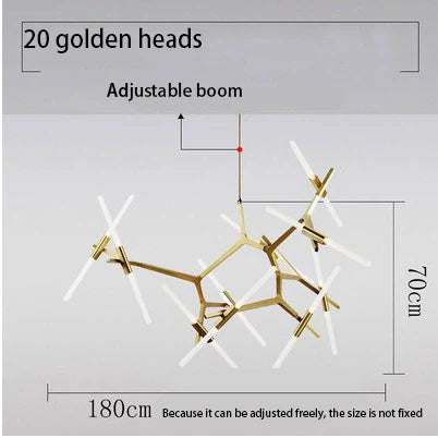 ثريا ديكور بايتس™ LED: قلادة سقف حديثة باللونين الذهبي والأسود للمطبخ وغرفة الطعام وغرفة المعيشة وغرفة النوم
