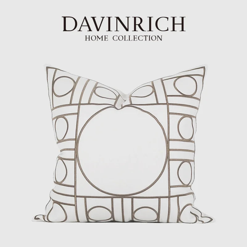 DecorBites™ Geometric Embroidered Noble Cushion Covers for Living Room Sofa
