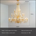 DecorBites™ ثريا ذهبية كريستالية لؤلؤية بمصابيح LED متدلية لإضاءة فاخرة لغرفة المعيشة