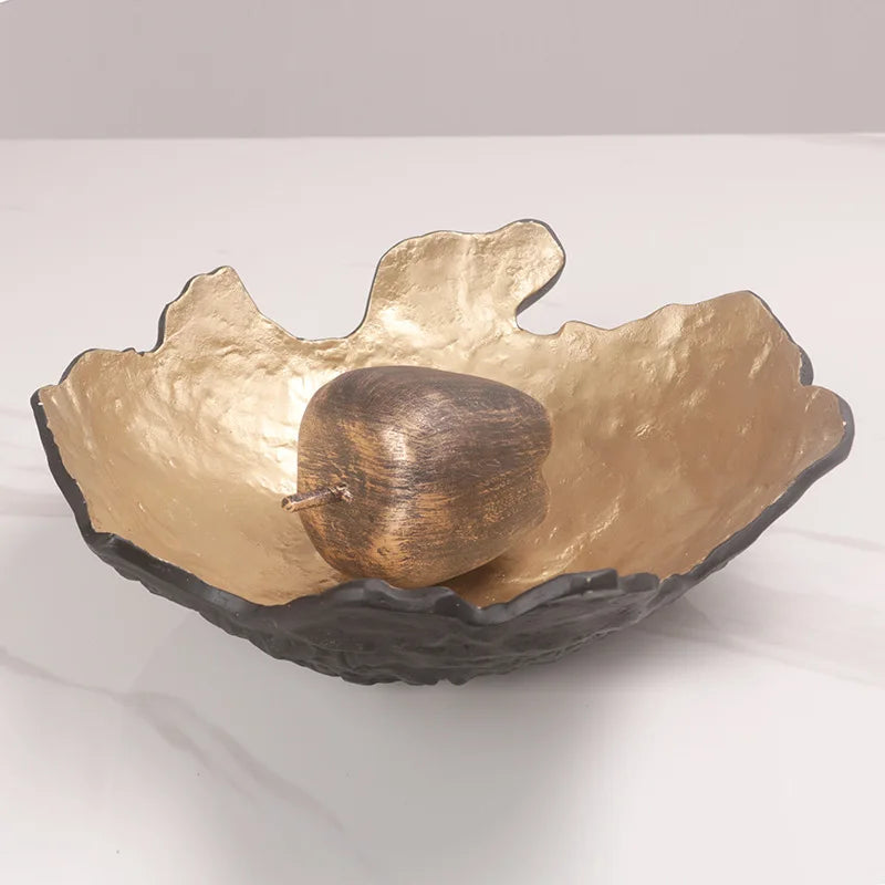 طبق وعاء فاكهة راتنج ذهبي من DecorBites™ لديكور المنزل والتخزين