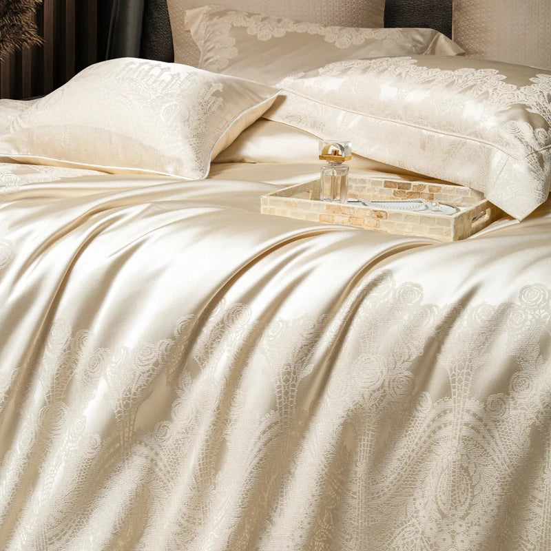 DecorBites™ Jacquard Egyptian Cotton Bedding Set for Queen King Linens