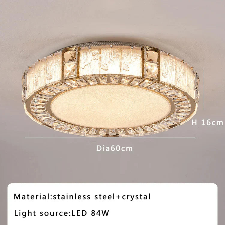 DecorBites™ Crystal Glass Luxury Ceiling Chandelier - Gold LED Home Decor