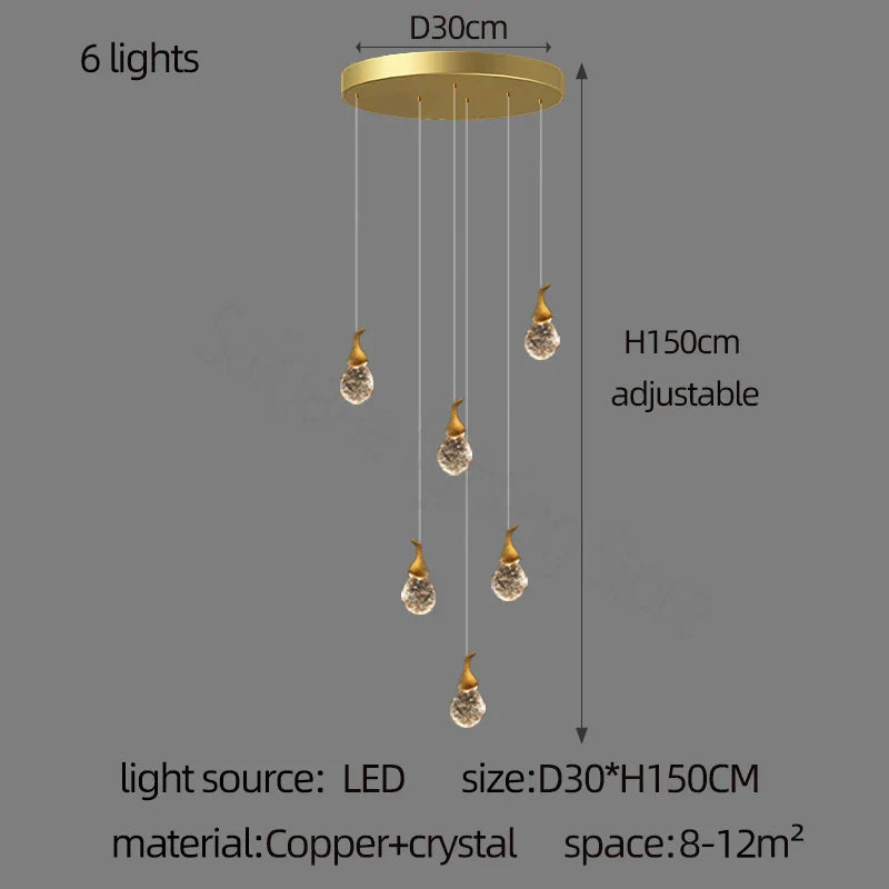 ثريا كريستال DecorBites™ على شكل يقطينة لغرفة المعيشة والمطعم