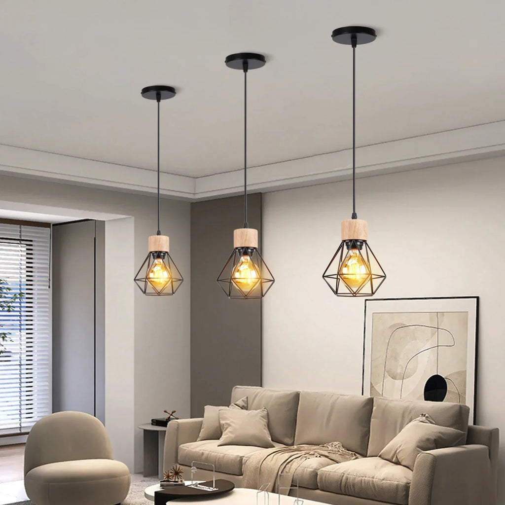 DecorBites™ مصباح سقف LED معلق بتصميم لوفت صناعي لغرفة المعيشة والمنزل والمطبخ