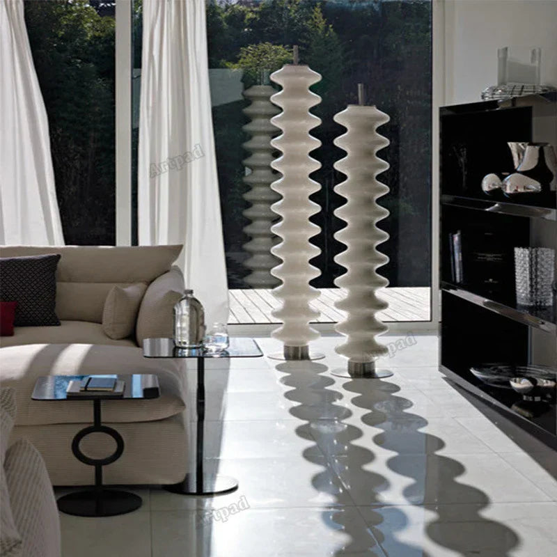 مصباح أرضي زجاجي على شكل يقطينة DecorBites™: إضاءة ليلية LED بتصميم اسكندنافي لغرفة النوم وغرفة المعيشة
