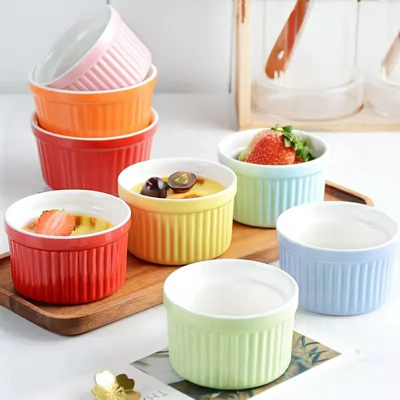DecorBites™ Ceramic Baking Bowl 3.5 Inch High Temp Resistant Dessert Pudding Bowl