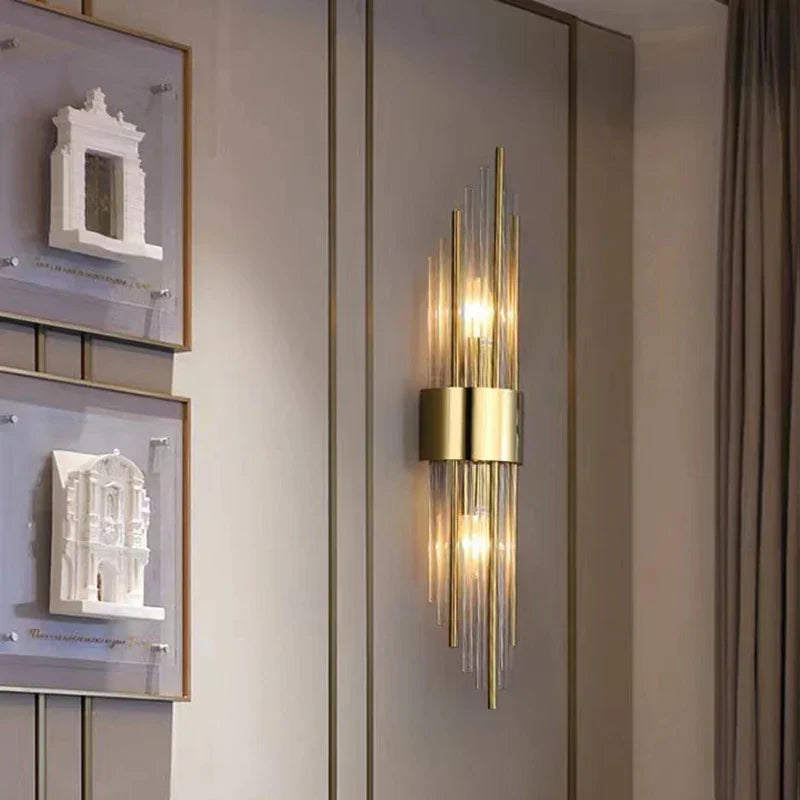 DecorBites™ Crystal LED Wall Lamp Stainless Steel Sconces for Bedroom Dining Room