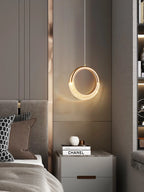 Modern Ring Pendant Light in Acrylic and Plated Metal