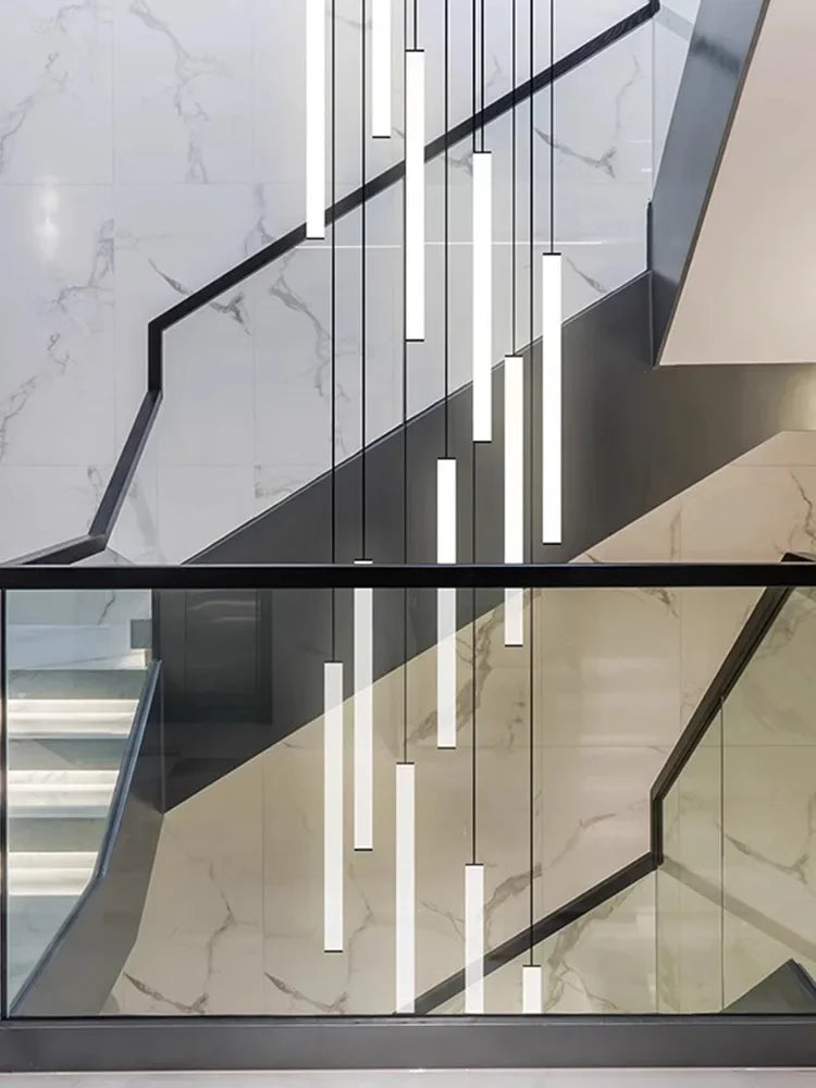 Acrylic Stair Pendant Lights for Modern Villa Decor - DecorBites™ Duplex Loft LED Chandelier