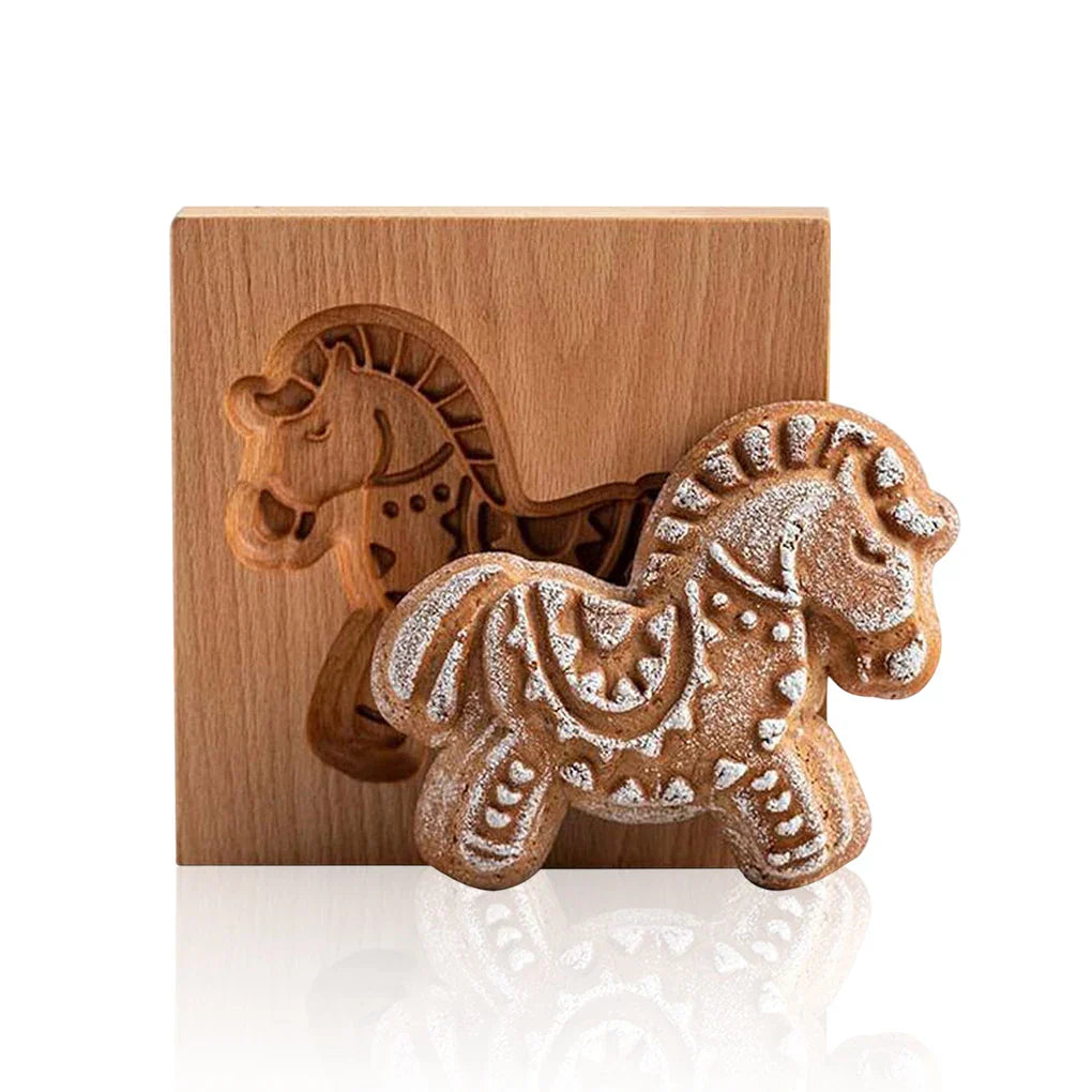 DecorBites™ Gingerbread Cake Wooden Mold: DIY Baking Accessory for Home Bakery