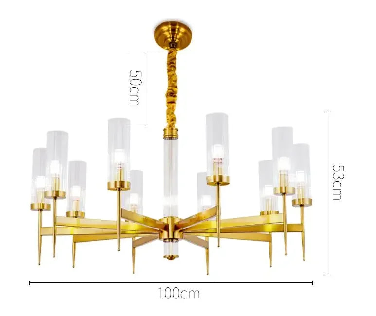 DecorBites™ Gold Plated Nordic Living Room LED Chandelier | Luxury Hanging Pendant Lighting
