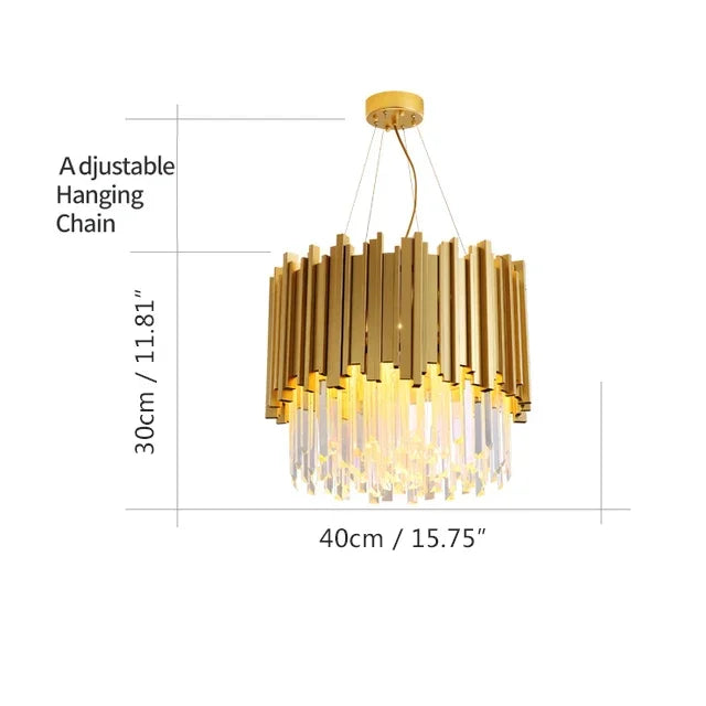 ثريات كريستال ذهبية وسوداء من DecorBites™ بإضاءة LED للسكن الفاخر والضيافة
